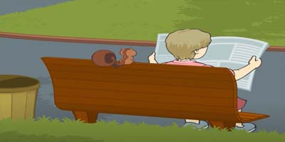 Looking at a Newspaper